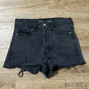 Old Navy high-rise A line black denim shorts
